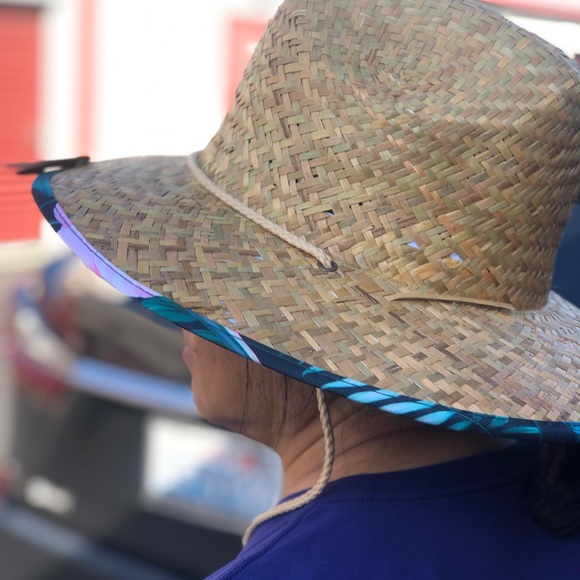 24/7 Life NWT’s Women's Tropical Print Straw Beach Hat Size One (new with Tags) - Picture 6 of 14